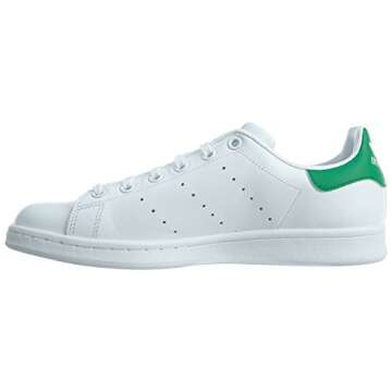 adidas Originals Stan Smith Sneaker, White/White/Green, 4.5 US Unisex Big Kid