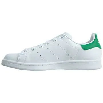 adidas Originals Stan Smith Sneaker, White/White/Green, 4.5 US Unisex Big Kid