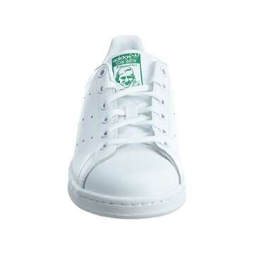 adidas Originals Stan Smith Sneaker, White/White/Green, 4.5 US Unisex Big Kid