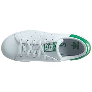 adidas Originals Stan Smith Sneaker, White/White/Green, 4.5 US Unisex Big Kid