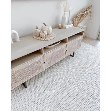 Elegant Chunky Off White Rug for Cozy Living Spaces