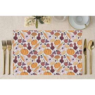 DB Party Studio Thanksgiving Dinner Paper Place Mats 25 Count Bountiful Autumn Harvest Table Setting...