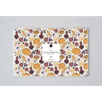 DB Party Studio Thanksgiving Dinner Paper Place Mats 25 Count Bountiful Autumn Harvest Table Settings Fall Theme Welcomes Family & Friends Dinner Parties Disposable Easy Cleanup 17" x 11" Placemats