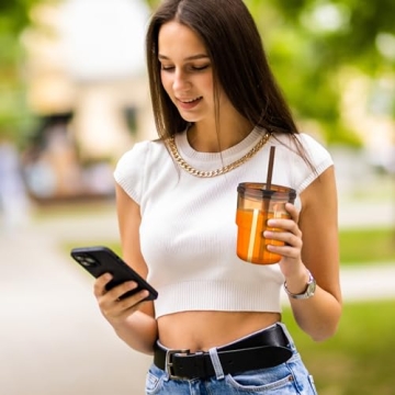 Luxfuel 13oz Tumbler Glass with Straw & Lid - 2 Pack