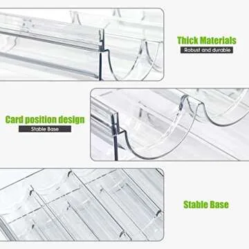 AKALOL Water Bottle Organizer For Cabinet,4 Pack Plastic Clear Stackable Holder Storage,Pantry and Cabinet Organizer,Wine Rack/Drink Storage Stand for Refrigerator,Kitchen,Freezer