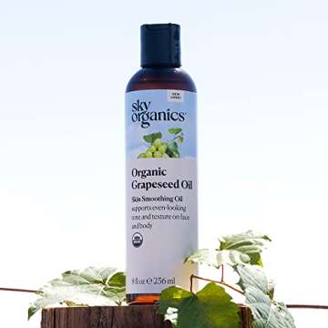 Sky Organics Organic Grapeseed Oil, Skin Smoothing Oil to Support Healthy and Even-Looking Skin Tone...