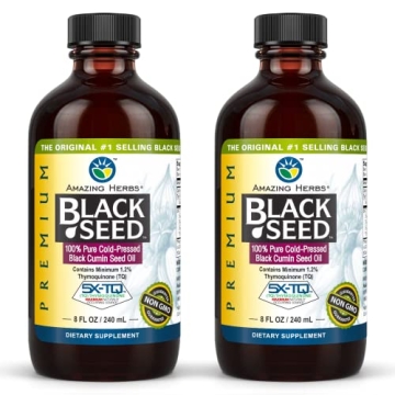 Amazing Herbs Premium Black Seed Oil - Gluten Free, Non GMO, Cold Pressed Nigella Sativa Aids in Dig...