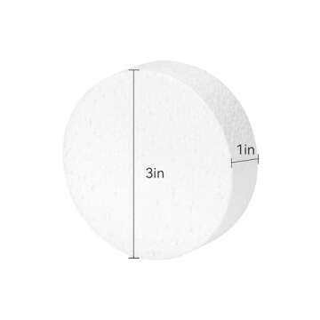 Crafare 3 Inch Foam Circles for Crafts 18 Pack 1 Inch Thick Round Polystyrene Discs for DIY Projects White