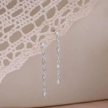 Elegant Selfrose Silver Dangle Earrings for Women