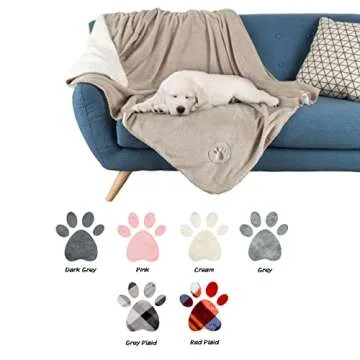 Waterproof Blanket for Dogs and Cats - Reversible 50x60 Throw for Couch, Bed, or Car Protection Against Spills, Stains, and Pet Fur by PETMAKER (Tan)