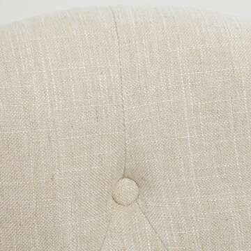 GDFStudio Tall Tufted Fabric Accent Chair, Vintage Club Seat for Living Room (Light Beige)