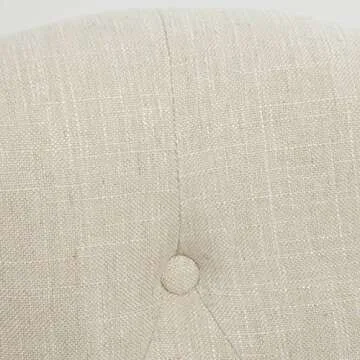 GDFStudio Tall Tufted Fabric Accent Chair, Vintage Club Seat for Living Room (Light Beige)