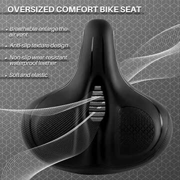 Oversized Bike Seat for Peloton Bike & Bike+, Comfort Seat Cushion Compatible with Peloton, Road or ...
