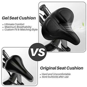 Oversized Bike Seat for Peloton Bike & Bike+, Comfort Seat Cushion Compatible with Peloton, Road or Exercise Bikes, Bicycle Wide Saddle Replacement for Men & Women, Accessories for Peloton