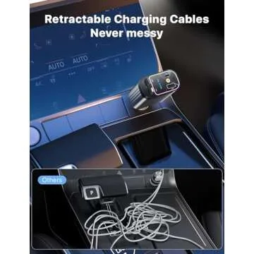 Starlight Retractable Car Charger with Retractable Cables, Starlight in Car Roof 4 in 1 Super Fast Car Phone Charger, 2 USB Ports Starry Sky Car Charger Adapter, Compatible with iPhone 15 14 13