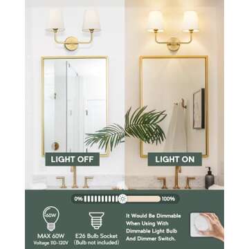 Elegant METWET Brushed Gold Wall Sconce for Home Decor