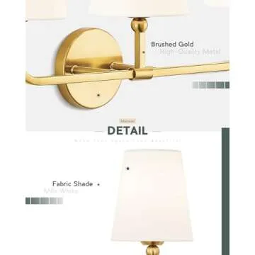 Elegant METWET Brushed Gold Wall Sconce for Home Decor
