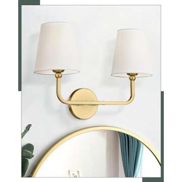 Elegant METWET Brushed Gold Wall Sconce for Home Decor