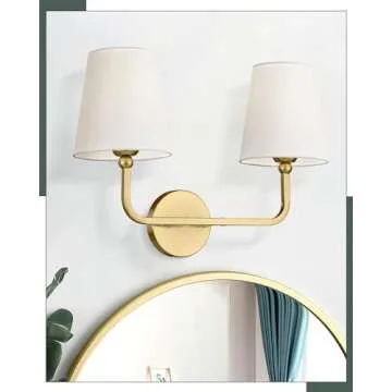 Elegant METWET Brushed Gold Wall Sconce for Home Decor