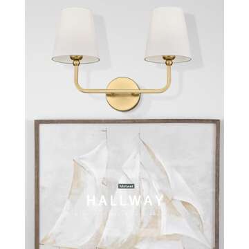 Elegant METWET Brushed Gold Wall Sconce for Home Decor