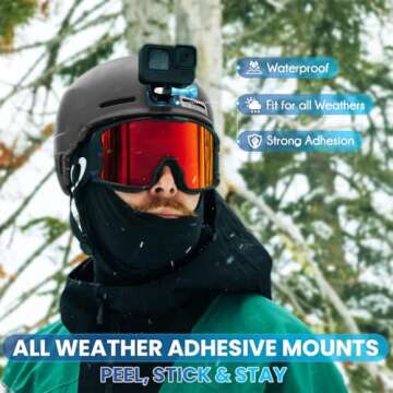 MiPremium Adhesive Mount Kit Sticky pads for GoPro Hero 13 12 11 10 9 8 7 6 5 Black Silver Session Camera. Flat & Curved Helmet Mounting attachment Accessories for Go Pro Other Action Camera (10 Pack)