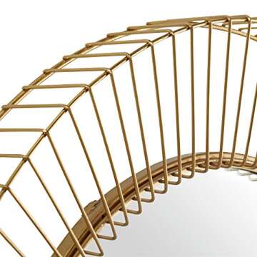 Amazon Brand - Rivet Modern Round Iron Circle Metal Hanging Wall Mount Mirror, 27.75 x 27.75 inches, Gold