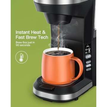 Famiworths Hot Iced Coffee Maker for K Cups & Ground Coffee