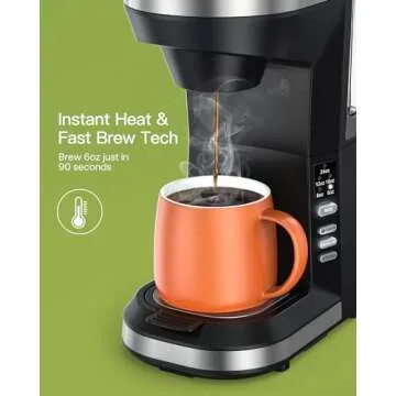 Famiworths Hot Iced Coffee Maker for K Cups & Ground Coffee