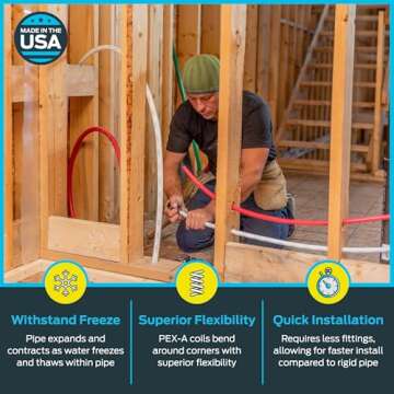 SharkBite 1/2 Inch x 300 Feet White PEX-A, PEX Pipe Flexible Water Tubing for Plumbing, UA60W300