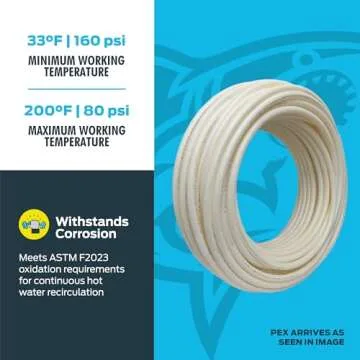 SharkBite 1/2 Inch x 300 Feet White PEX-A, PEX Pipe Flexible Water Tubing for Plumbing, UA60W300