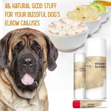 The Blissful Dog Elbow Butter, Moisturizer for Dry, Cracked Elbow Calluses, Versatile Dog Balm, Lick-Safe Elbow Balm for Dogs, 0.50 oz.