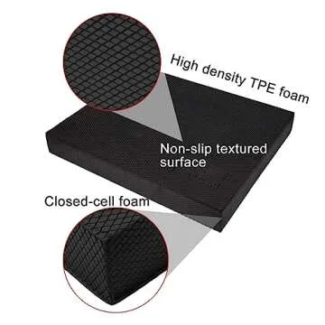 Balance Pad, Non-Slip Foam Mat & Ankles Knee Pad Cushion for Physical Therapy, Rehabilitation, Core Balance and Strength Stability Training, Yoga & Fitness, 15.7 x 13 x 2 Inch (Black)