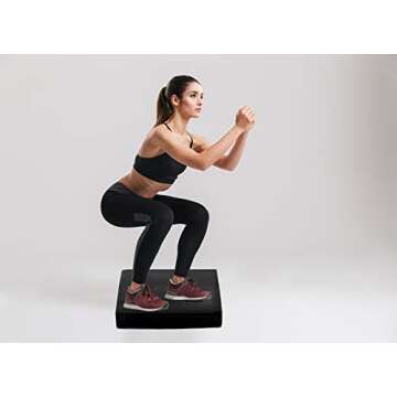 Balance Pad, Non-Slip Foam Mat & Ankles Knee Pad Cushion for Physical Therapy, Rehabilitation, Core Balance and Strength Stability Training, Yoga & Fitness, 15.7 x 13 x 2 Inch (Black)