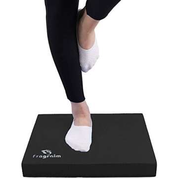 Balance Pad, Non-Slip Foam Mat & Ankles Knee Pad Cushion for Physical Therapy, Rehabilitation, Core Balance and Strength Stability Training, Yoga & Fitness, 15.7 x 13 x 2 Inch (Black)