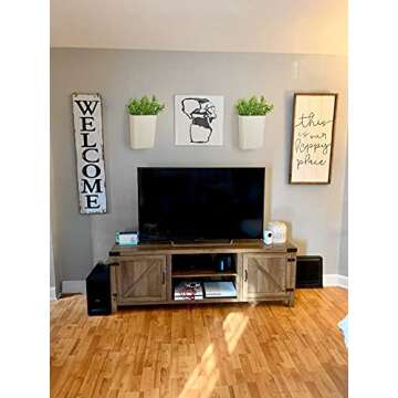 Dahey 2 Packs Metal Wall Planter with Artificial Plants, Farmhouse Wall Decor Hanging Wall Vase Boxs Galvanized Flowers Holder for Country Rustic Home Wall Decor, White