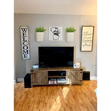 Dahey 2 Packs Metal Wall Planter with Artificial Plants, Farmhouse Wall Decor Hanging Wall Vase Boxs Galvanized Flowers Holder for Country Rustic Home Wall Decor, White