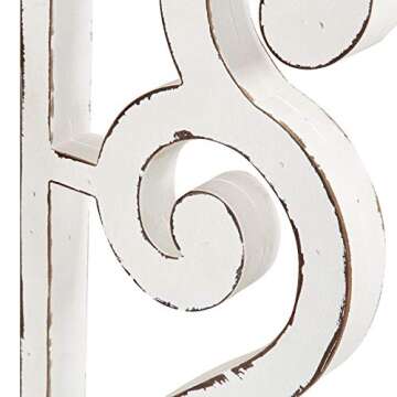 Kate and Laurel Wyldwood Country French Solid Wood Console Table - Rustic/White Legs - Natural Wood Top