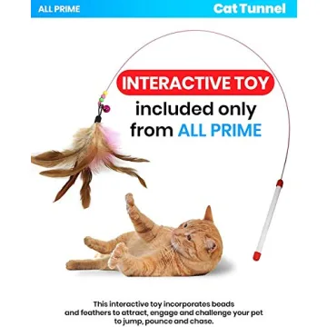 All Prime Cat Tunnel with Interactive Toy for Cats