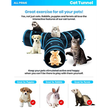 All Prime Cat Tunnel with Interactive Toy for Cats