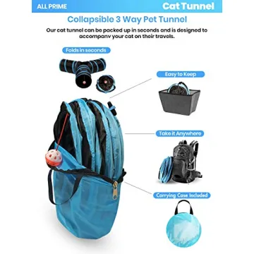 All Prime Cat Tunnel with Interactive Toy for Cats