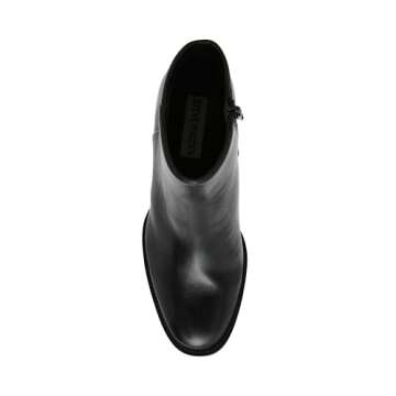 Steve Madden Women's Jozie Ankle Boot, Black Leather, 7.5