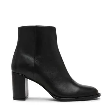 Steve Madden Women's Jozie Ankle Boot, Black Leather, 7.5