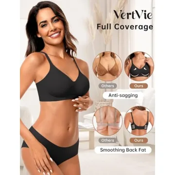 Vertvie Womens Seamless Wireless Comfort Bra for Everyday