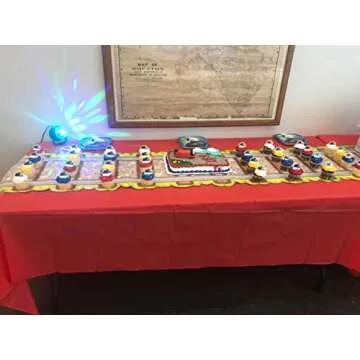 Oojami 3 Pack Railroad Train Track Paper Party Tablecloth Table Runner