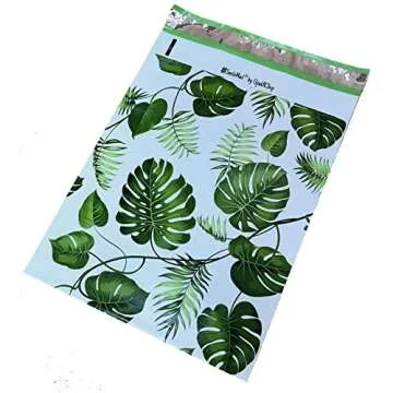 Designer Poly Mailers 10x13: Sample Variety Pack #2 ~ Hibiscus, Banana Leaves, Pineapple, Cactus, Marble, Daisy, Cherry Blossom, Sea Turtle Printed Self Sealing Shipping Poly Envelopes Bag (30 Pcs) #2