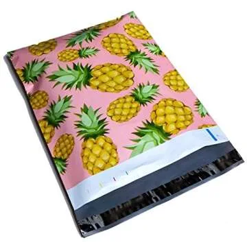 Designer Poly Mailers 10x13: Sample Variety Pack #2 ~ Hibiscus, Banana Leaves, Pineapple, Cactus, Marble, Daisy, Cherry Blossom, Sea Turtle Printed Self Sealing Shipping Poly Envelopes Bag (30 Pcs) #2