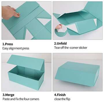 Gift Box 12" x 6" x 4" with Magnetic Closure Lid Gift Box for Presents,Bridesmaid Gifts Box,Cute Box,Birthday Gift box,Luxury for Gift Packaging, Magnetic Gift Box for Wrapping Gifts (Light Blue)