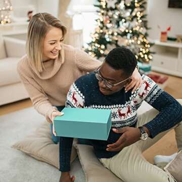 Gift Box 12" x 6" x 4" with Magnetic Closure Lid Gift Box for Presents,Bridesmaid Gifts Box,Cute Box,Birthday Gift box,Luxury for Gift Packaging, Magnetic Gift Box for Wrapping Gifts (Light Blue)