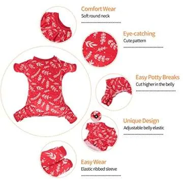 CuteBone Soft & Stretchy Christmas Dog Pajamas