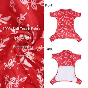 CuteBone Soft & Stretchy Christmas Dog Pajamas